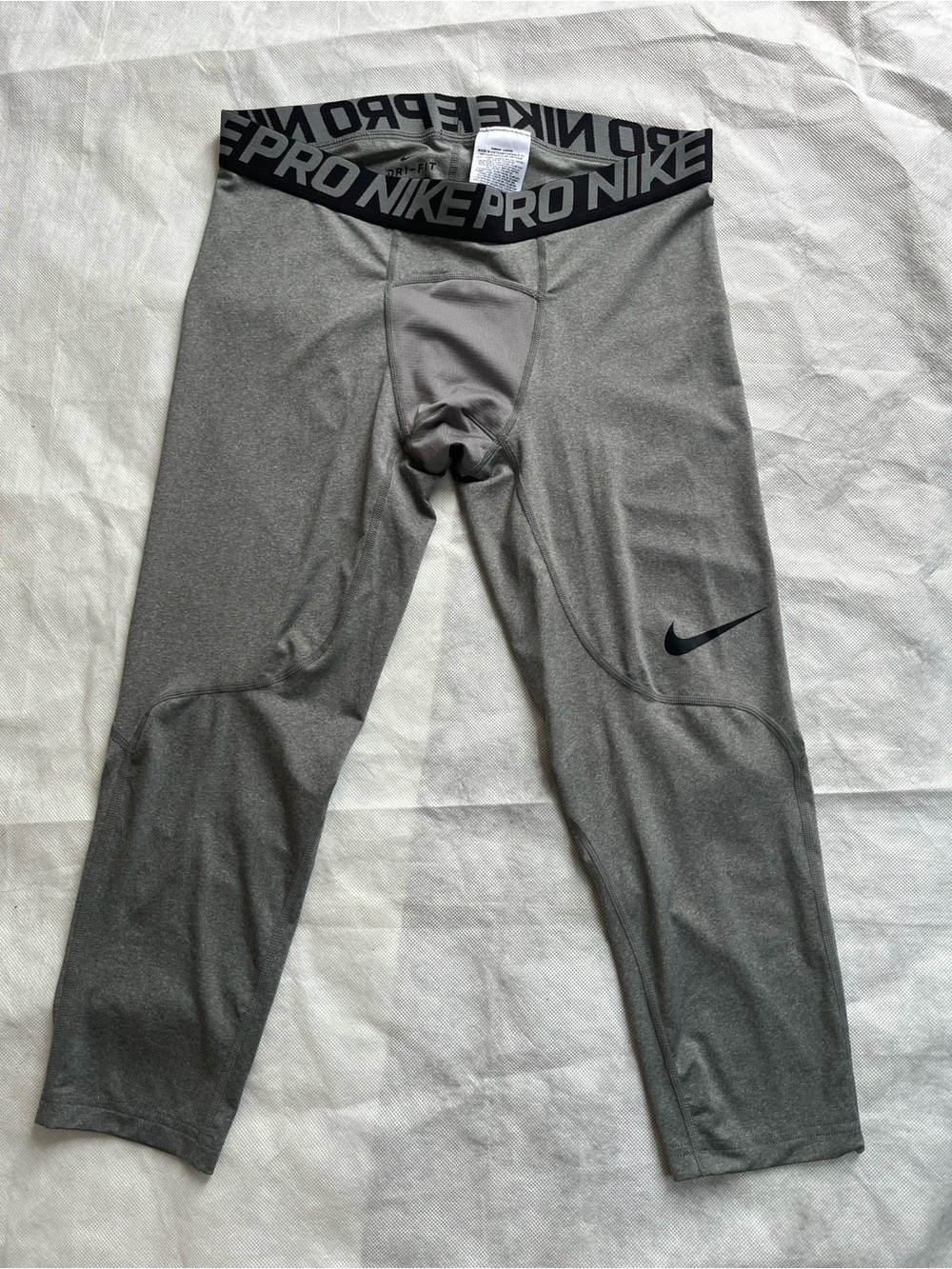 Nike Grey Kids Performance Compression Leggings